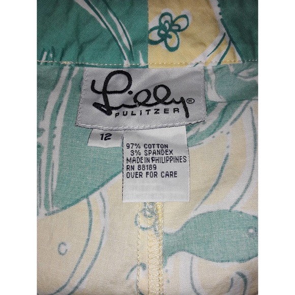 Vtg Lilly Pulitzer South Ocean Blvd Aquatic Print Cropped Pants 12 - Picture 4 of 4
